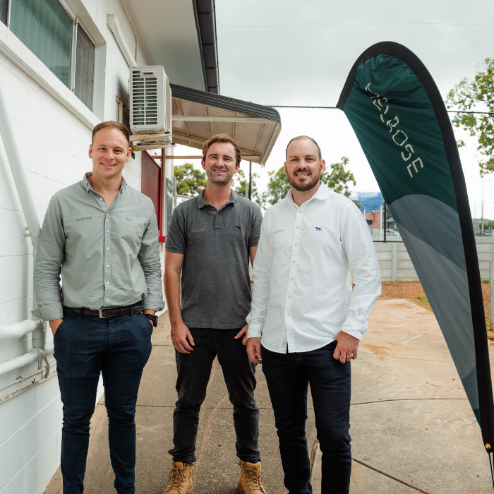 Henry Olsen, Nelson Sontaag and Scott Komel at our Brisbane Netball Association community clubhouse build